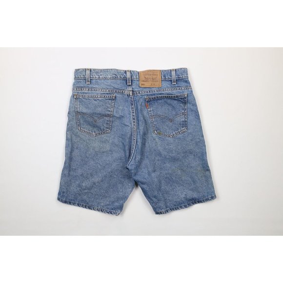 Vintage 90s Levis 505 Orange Tab Mens 34 Thrashed Denim Jean Shorts Jorts USA - Picture 11 of 16